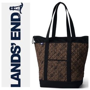 Lands' End Leopard Print Tote Bag
